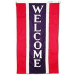 Vertical Red White Blue Welcome Real Estate Attention Flag