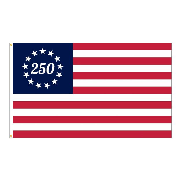3x5’ Betsy Ross “250” Anniversary Embroidered Flag