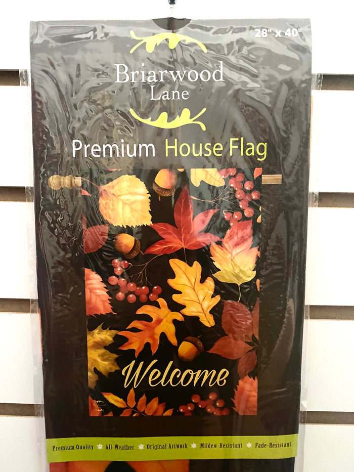 Fall Leaves Welcome House Flag