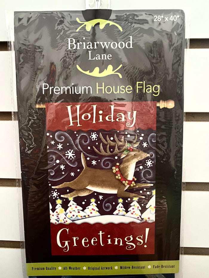Reindeer Greetings House Flag