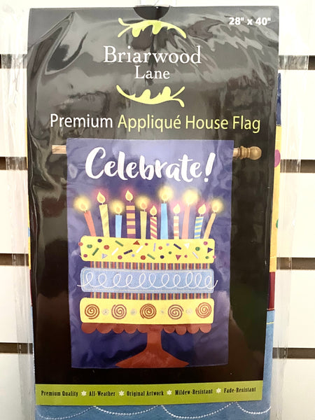 Celebrate Cake Appliqué House Flag