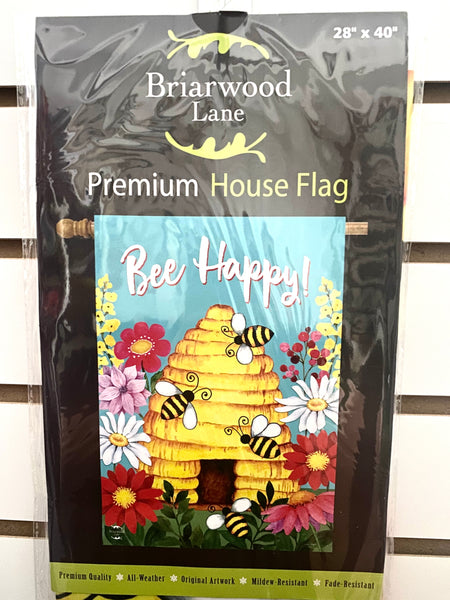 Bee Happy House Flag