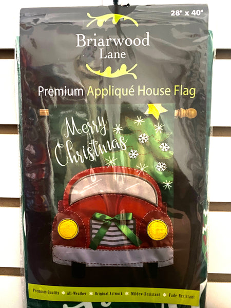 Christmas Truck Appliqué House Flag
