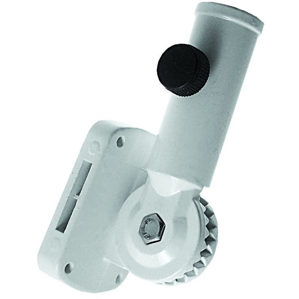 White Enamel Wall Mount Flag Pole Bracket
