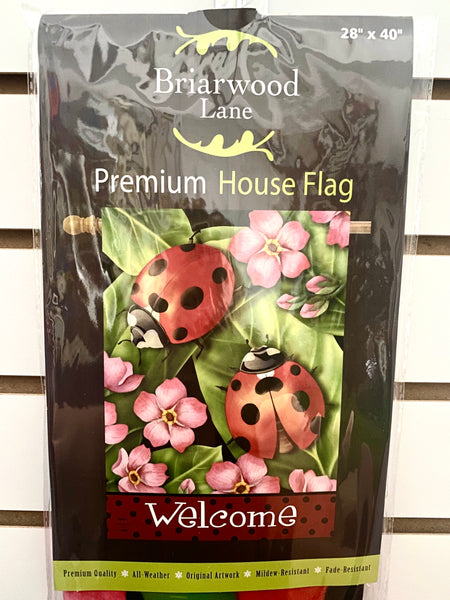 Welcome Ladybug House Flag