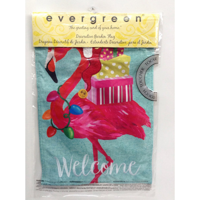 Holiday Flamingo Garden Flag